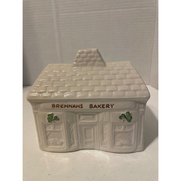 Belleek Other - Belleek Irish Village Series Brennans Bakery Cottage Shamrock Porcelain 2005